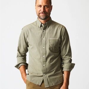 Billy Reid Twisted MSL button down olive NWT